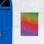 Rainbow (NOT Real) Glitter Artwork Print Garden Flag