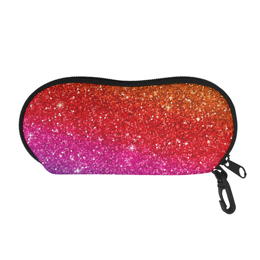 Rainbow (NOT Real) Glitter Artwork Print Glasses Case