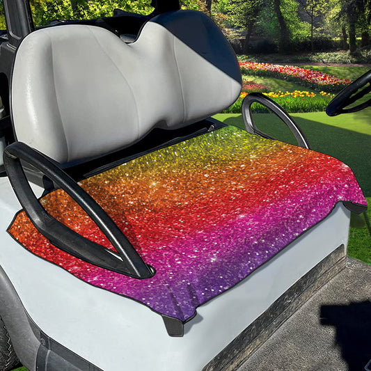 Rainbow (NOT Real) Glitter Artwork Print Golf Cart Seat Cover