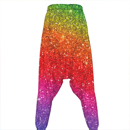 Rainbow (NOT Real) Glitter Artwork Print Hammer Pants
