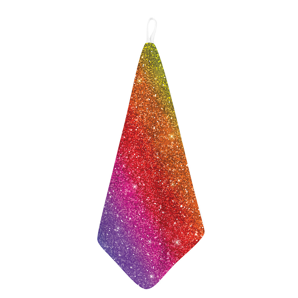 Rainbow (NOT Real) Glitter Artwork Print Hand Towel