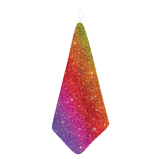 Rainbow (NOT Real) Glitter Artwork Print Hand Towel
