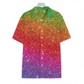 Rainbow (NOT Real) Glitter Artwork Print Hawaiian Shirt