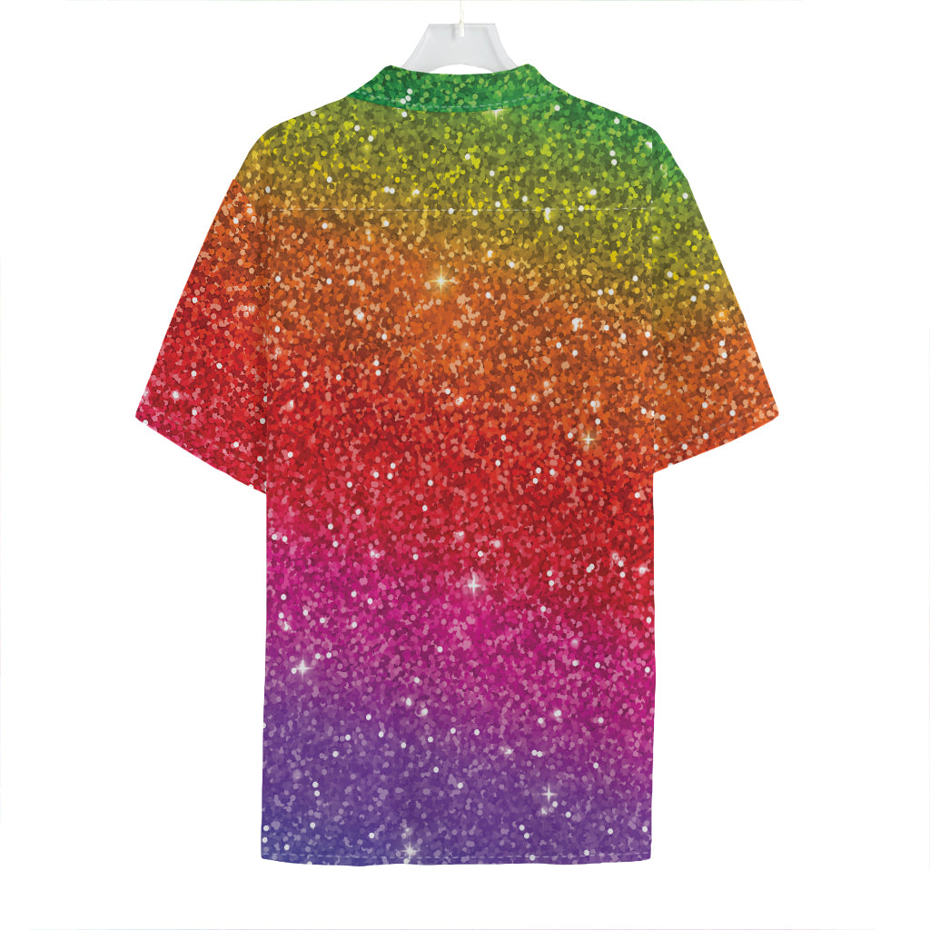 Rainbow (NOT Real) Glitter Artwork Print Hawaiian Shirt