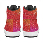 Rainbow (NOT Real) Glitter Artwork Print High Top Leather Sneakers