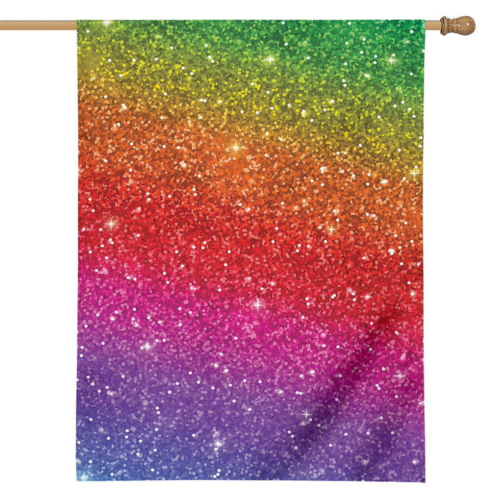 Rainbow (NOT Real) Glitter Artwork Print House Flag