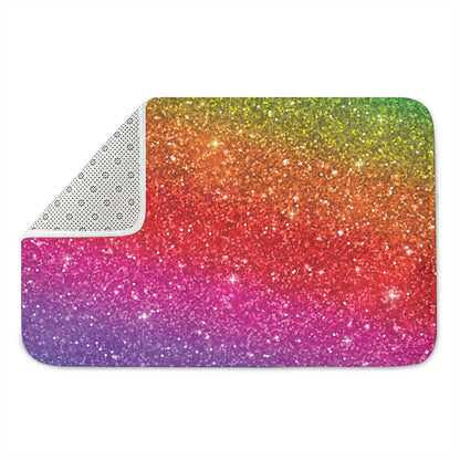 Rainbow (NOT Real) Glitter Artwork Print Indoor Door Mat