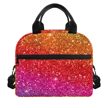 Rainbow (NOT Real) Glitter Artwork Print Insulated Lunch Bag