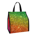 Rainbow (NOT Real) Glitter Artwork Print Insulated Lunch Tote