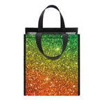 Rainbow (NOT Real) Glitter Artwork Print Insulated Lunch Tote