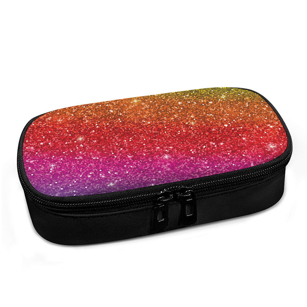 Rainbow (NOT Real) Glitter Artwork Print Insulin Cooler Travel Case