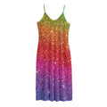 Rainbow (NOT Real) Glitter Artwork Print Jersey Midi Cami Dress