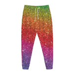 Rainbow (NOT Real) Glitter Artwork Print Jogger Pants