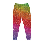 Rainbow (NOT Real) Glitter Artwork Print Jogger Pants