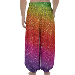 Rainbow (NOT Real) Glitter Artwork Print Lantern Pants