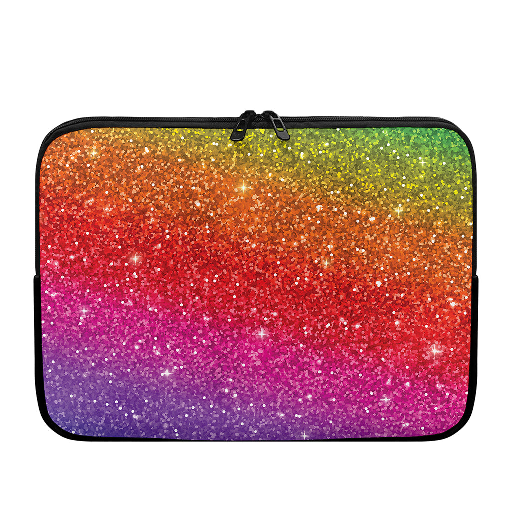 Rainbow (NOT Real) Glitter Artwork Print Laptop Sleeve
