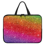 Rainbow (NOT Real) Glitter Artwork Print Laptop Sleeve With Handle