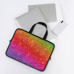 Rainbow (NOT Real) Glitter Artwork Print Laptop Sleeve With Handle
