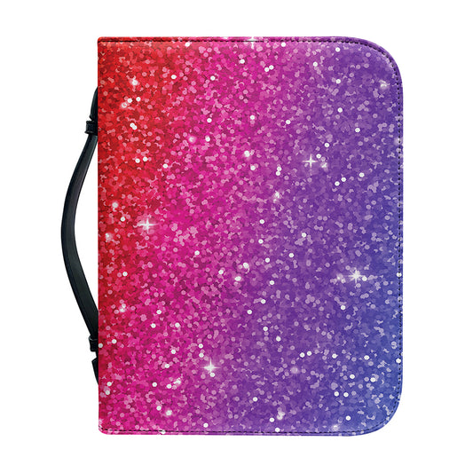 Rainbow (NOT Real) Glitter Artwork Print Leather Bible Cover