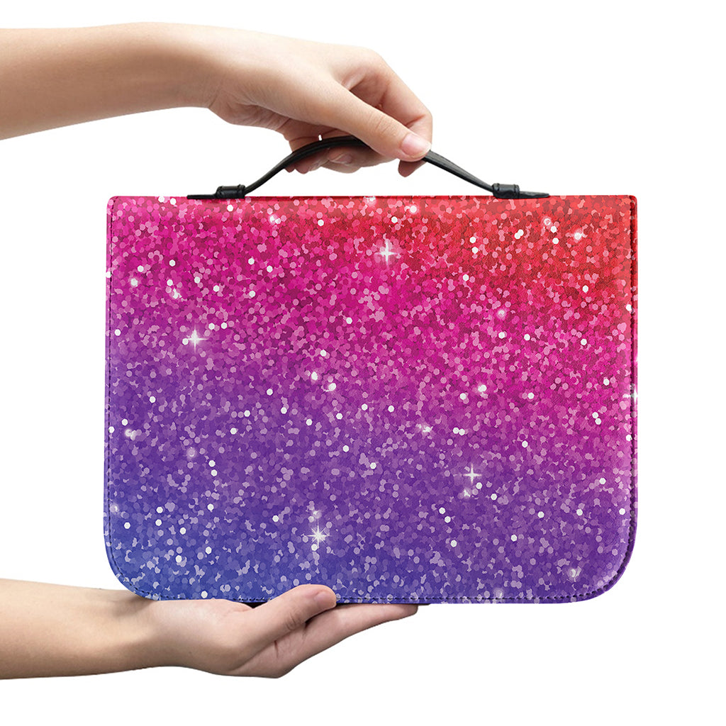 Rainbow (NOT Real) Glitter Artwork Print Leather Bible Cover
