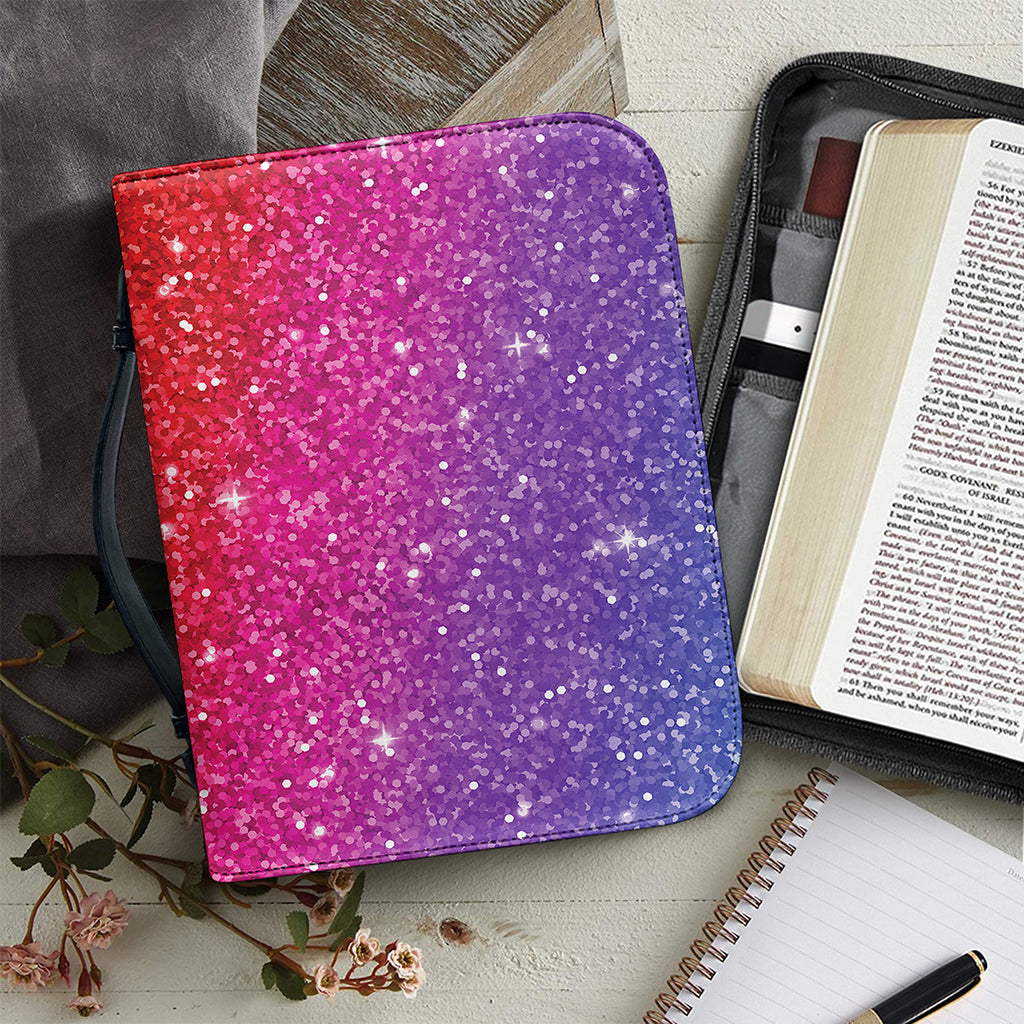 Rainbow (NOT Real) Glitter Artwork Print Leather Bible Cover