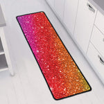 Rainbow (NOT Real) Glitter Artwork Print Long Kitchen Mat