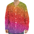 Rainbow (NOT Real) Glitter Artwork Print Long Sleeve Baseball Jersey
