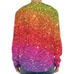 Rainbow (NOT Real) Glitter Artwork Print Long Sleeve Baseball Jersey