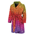 Rainbow (NOT Real) Glitter Artwork Print Men's Bathrobe