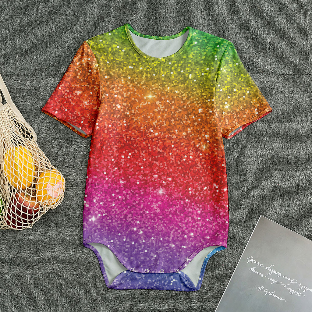 Rainbow (NOT Real) Glitter Artwork Print Men's Bodysuit