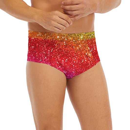Rainbow (NOT Real) Glitter Artwork Print Men's Briefs
