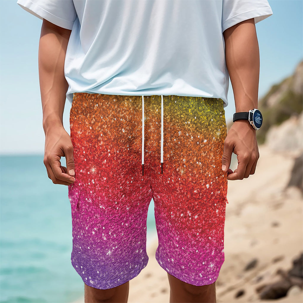 Rainbow (NOT Real) Glitter Artwork Print Men's Cargo Shorts