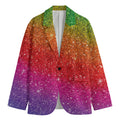 Rainbow (NOT Real) Glitter Artwork Print Men's Cotton Blazer