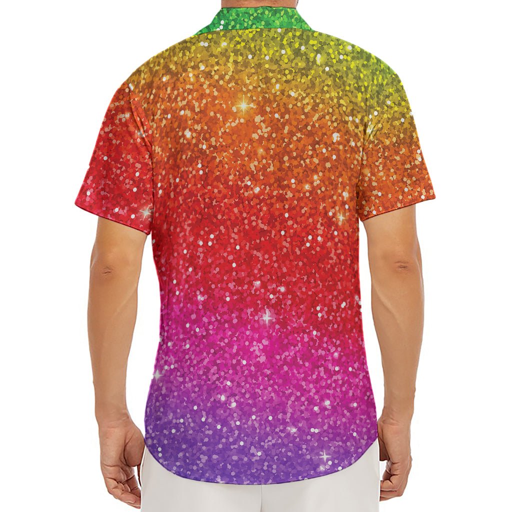 Rainbow (NOT Real) Glitter Artwork Print Men's Deep V-Neck Shirt