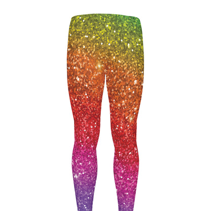 Rainbow (NOT Real) Glitter Artwork Print Men's leggings
