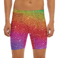 Rainbow (NOT Real) Glitter Artwork Print Men's Long Boxer Briefs