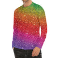 Rainbow (NOT Real) Glitter Artwork Print Men's Long Sleeve Rash Guard