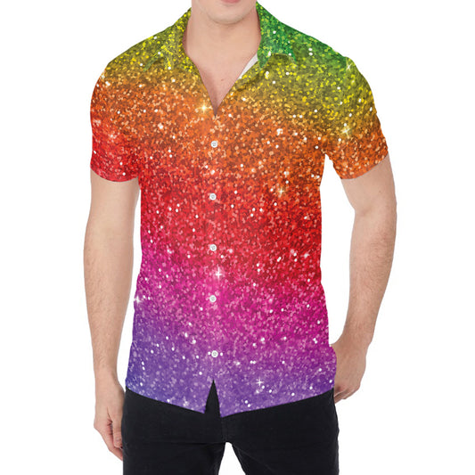Rainbow (NOT Real) Glitter Artwork Print Men's Shirt