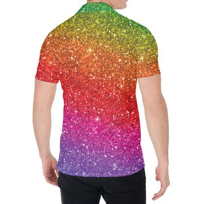Rainbow (NOT Real) Glitter Artwork Print Men's Shirt