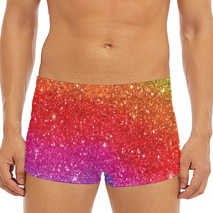 Rainbow (NOT Real) Glitter Artwork Print Men's Short Boxer Briefs