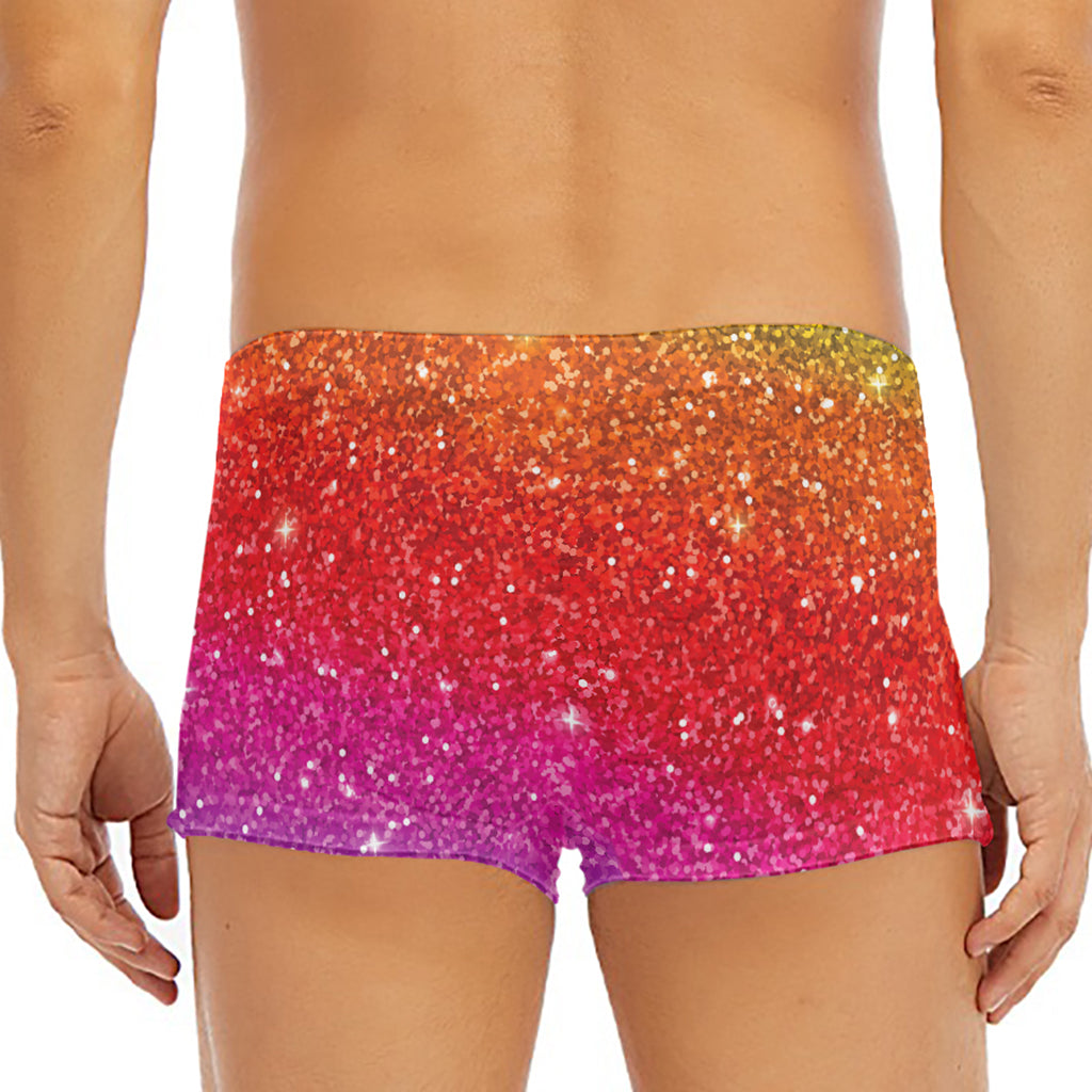 Rainbow (NOT Real) Glitter Artwork Print Men's Short Boxer Briefs