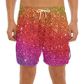 Rainbow (NOT Real) Glitter Artwork Print Men's Split Running Shorts