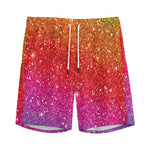 Rainbow (NOT Real) Glitter Artwork Print Men's Sports Shorts
