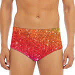 Rainbow (NOT Real) Glitter Artwork Print Men's Triangle Swim Briefs