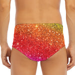 Rainbow (NOT Real) Glitter Artwork Print Men's Triangle Swim Briefs