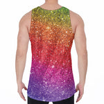 Rainbow (NOT Real) Glitter Artwork Print Men's Velvet Tank Top