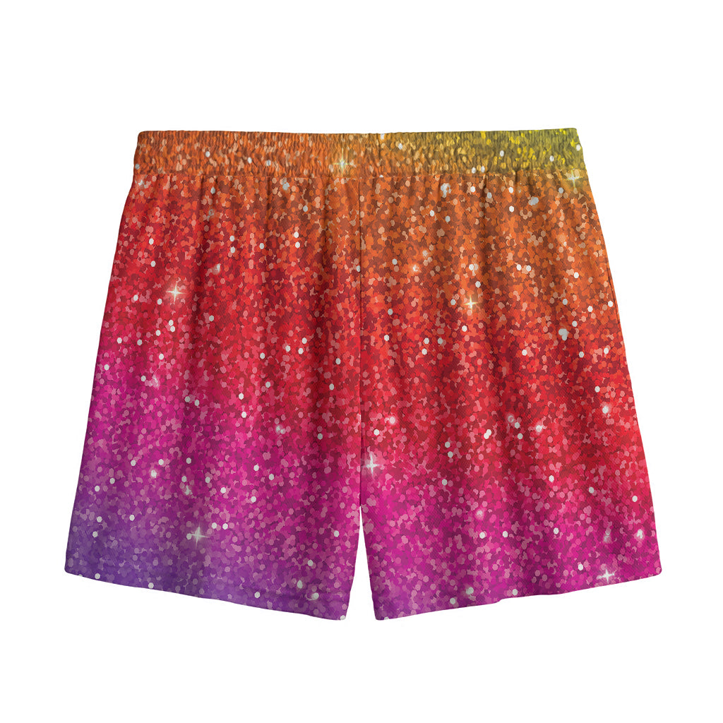 Rainbow (NOT Real) Glitter Artwork Print Mesh Shorts