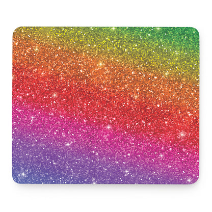 Rainbow (NOT Real) Glitter Artwork Print Mouse Pad