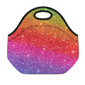 Rainbow (NOT Real) Glitter Artwork Print Neoprene Lunch Bag