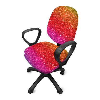 Rainbow (NOT Real) Glitter Artwork Print Office Chair Cover